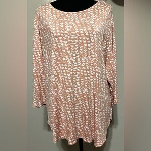 Philosophy Pink and White Heart Tunic Sz 1X PTP 24”